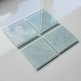 DECORITA 4'l&uuml; Takım | Cam Bardak Altlığı | 10cm X 10cm | (KLASİK MERMER G&Ouml;R&Uuml;N&Uuml;M)