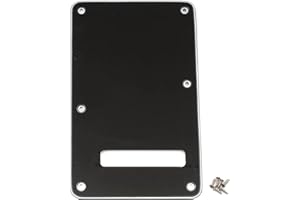 Musiclily 6 Löcher Strat Tremoloabdeckung für Fender USA/Mexican Standard Stratocaster Modern Style E-Gitarre,3 lagig Schwarz