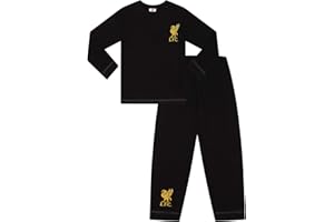 LIVERPOOL F.C. LFC Liverpool Football Club Long Pyjamas Cotton Black Gold