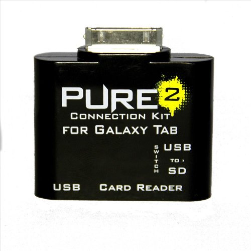 Pure² 5 in 1 OTG Multimedia Connection KIT Adapter für Samsung Galaxy Note 10.1 N8000 / N8100 / Tab / Tab 2 / 7.0 / 8.9 / 10.1 Unterstützt MS, SD, SDHC, MMC, MMC2, RS-MMC, SD UITRA2, EXTREME SD, Extreme 3 SD, TF (Micro-SD) mit USB Anschluss für Tastatur, Maus und Festplatten