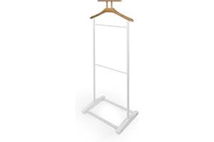 LIN HOME Galán de Noche de Pie para Trajes 45x28x109cm de Madera y Metal - Perchero Pie Moderno Multifuncional para Ropa de Hombre o Mujer