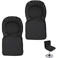 BTSKY 2 Pack Black Bar Stools Slipcovers with Backrest Cover Stretch Chair Cover for Short Swivel Dining Chair Back Chair Bar Stool Chair (No Chairs)