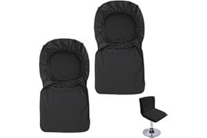 Btsky, Bar Stool Slipcovers with Back Cover 2 Pieces Stretch Chair Cover for Short Swivel Chair Dining Chair Bar Stool with Backrest (No Chairs) Black