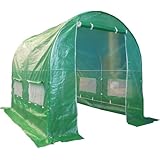 FoxHunter 3M(L) x 2M(W) x 2M(H) Polytunnel Greenhouse Pollytunnel Poly Polly Tunnel Fully Galvanised Anti Rust Steel Frame