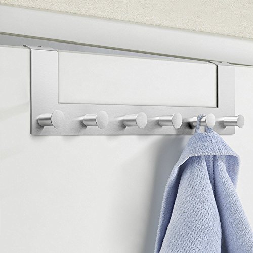 Türhaken, Ubegood Türgarderobe Türhaken Kleider haken Kleiderhaken Badezimmerhaken Edelstahl Garderobenhaken Wandhaken 6 Haken Für Badezimmer, Schlafzimmer(Max 4 cm Dicke) - 2