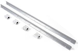 FETCOI 2X SBR16 1000-1500mm Linearschiene +4X SBR16UU Lagerblöcken, Führungsschienenset für Drehmaschinen (1500mm)