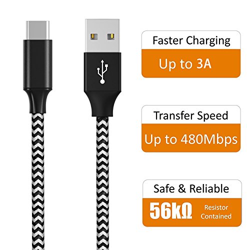 C  ble USB Type C   QGhappy 2M-2Pack USB C Haute Vitesse Synchro et Charge Cordon de Donn  es Chargeur Nylon USB C C  ble de Chargement pour Samsung Galaxy S9  S8 A5 2017   Huawei P20  P10  Mate10  Motorola Moto G6  Honor View 10  9  Xiaomi MI 8  A1