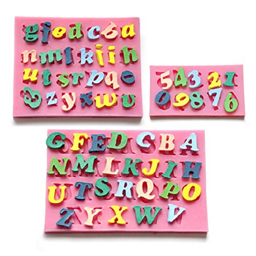 Chinget 3 tlg. Silikon Zahlen Buchstaben Kuchen Ausstecher Alphabet Form Fondant Kuchenform - 2
