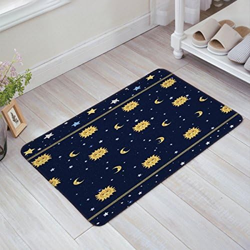 Lesif Sunshine Hippie Mandala Pattern Sun Moon Stars Doormat Welcome Mat Entrance Mat Indoor/Outdoor Door Mats Floor Mat Bath Mat