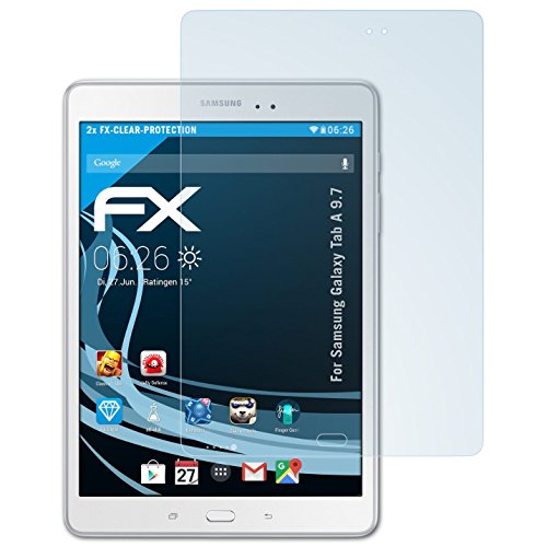 Samsung Galaxy Tab A 9.7 Schutzfolie - 2 x atFoliX FX-Clear kristallklare Displayschutzfolie