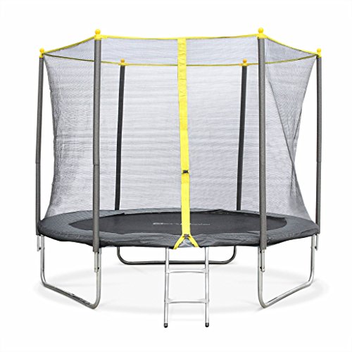 Alice's Garden - Cama elástica, Trampolin de 245 cm (estructura reforzada). Incluye: escalera + funda protectora - SPRINGBOK