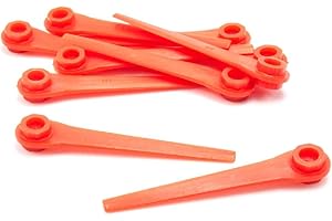 vhbw 10x lame de rechange compatible avec Gardena 2414, 8840, 8841, 9823, 9825, AccuCut (Art.-Nr. 2417-20) cisaille à gazon - rouge, plastique