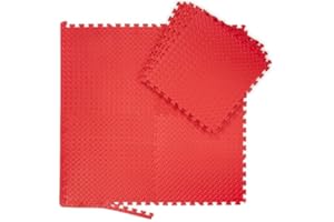 PERPETUAL Esterilla Puzzle Gimnasio Protector Suelo Acolchado (18 Piezas de 30x30cm / 6 Piezas de 60x60cm + Bordes) Garaje Piscina Exterior Camping Protector Alfombra Goma EVA Caucho Colchoneta