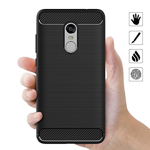 Funda Xiaomi Redmi Note 4  AICEK Redmi Note 4 Funda Negro Gel de Silicona Redmi Note 4 Carcasa Fibra de Carbono Funda para Redmi Note 4 5 5 