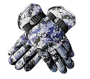 VT VIRTUE TRADERS Warm Snow and Wind Proof Winter Gloves for Men Protective Warm Hand Riding, Cycling, Bike Motorcycle Gloves ( 1 Pair) | Free Size | Light Grey