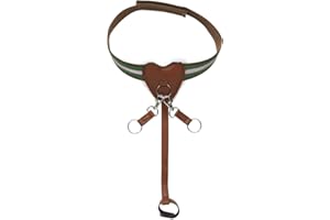 Panduro Cheval de bataille, en forme de cœur, martingale décorée, avec sangle de cou, accessoire pour cheval à bataille, marron