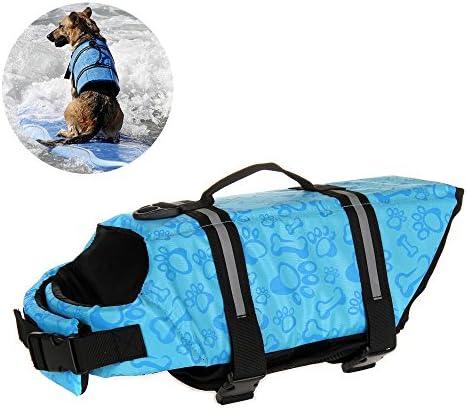Dog Life Vest Adjustable Belt, Pet Reflective Saver Preserver Life Jacket, Safety Dog Flotation Vest for Swimming, Boating, Hunting