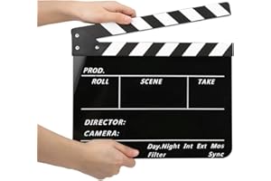 BINDPO Akrylowy klips filmowy 30 x 25 cm, akcesoria fotograficzne i telewizyjne z magnesami, upominki filmowe, odgrywanie ról, montaż wideo, fotografia, fotografia, fotografia, fotografia,