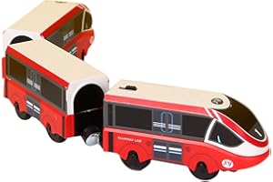 URFEDA Locomotiva a Batteria, Treno-Merci Con Collegamento Magnetico Locomotiva, Treno a Batteria Magnetica Treno di Azione Potente Motore di Proiettili, Giocattolo Del Treno Regalo Bambini
