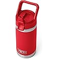 YETI Rambler Jr Kids Bottle, Vacuum Insulated Stainless Steel Bottle with Straw Cap, Rescue Red, 12 oz (354 ml)