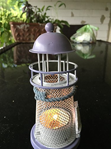 Leuchturm Teelicht Dekoration Laterne Deko Leuchturm Teelicht Strand Dekoration Holz Urlaubsdeko Tischdekration Laternchen von MEIERLE & Söhne - 2