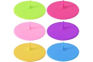 Disnace 6 Piezas Tapa de Silicona para Taza, 10cm Cubierta Cristal, Set de Tapas Elásticas para Microondas, Reutilizables para Vasos de Cerveza y Ollas