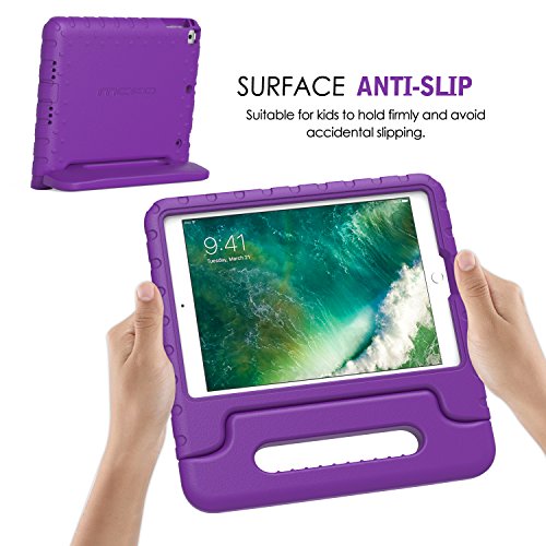 MoKo Hülle für Neu iPad 9.7 Zoll 2017 – Superleicht EVA Stoßfest Kinderfreundlich Kinder Schutzhülle mit umwandelbarer Handgriff Handle und Standfunktion für Apple New iPad 2017 9.7 Zoll / iPad Air / iPad Air 2 Tablet, Violett - 8
