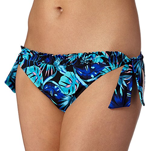 Ultimate Beach Womens Blue Tropic Bunny Tie Side Bikini Bottoms 8