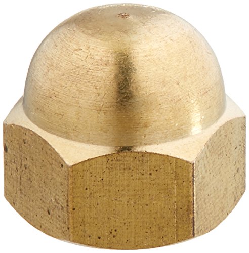 Sourcingmap Acorn Hex Cap Nuts - 6Pcs M8 Dome Nuts Brass Hexagon Decorative Cap Nut for Screws Bolts Brass Tone