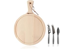 Boska Juego de queso Friends - Tabla de queso redonda con cuchillos de queso - Para cada tipo de queso - Preparar y presentar - Marrón - ⌀ 23 cm