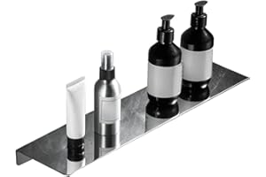 Biutimarden Mensola da Docci in Acciaio Inox Montata al Muro,Senza Foratura Bagno Organizer Doccia,Autoadesiva Accessori da Bagno per Bagno e Cucina (Cromo,30CM)