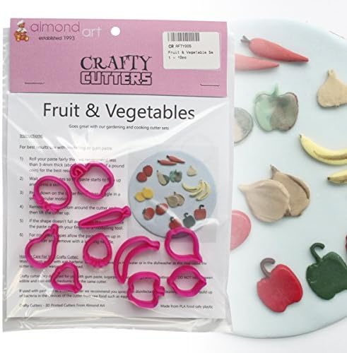 Fruit & Vegetable Cutter Set - 10pc - Cake Decoration & Cupcake Topper Cutters