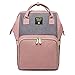 Produktbild HEYI Mutifunktionale Wickeltasche Rucksack, Wasserdichte Wickelrucksack Tasche, Große Reisetasche für Mutter und Baby (Rosa mit Grau)