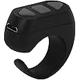 mlida Bluetooth Remote Control Page Turner, Rechargeable Wireless Scrolling Ring Clicker Fingertip Controller for IOS Android Harmony OS, Remote Shutter Selfie Button (Black)