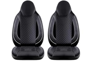 Auto Interieur Meester Housses de siège compatibles avec Fiat Ducato Camping-car | Caravane sur mesure, Lot de 2 - Conducteur 1 + 1 côté passager | Avec housses d'accoudoir | CBA101 | Coutures noires