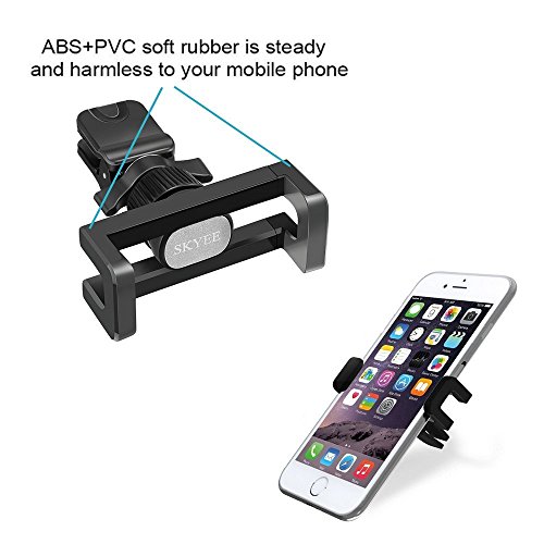 SKYEE Supporto Auto Smartphone Con Pinza, Universale Porta Cellulare Auto fissa sui Bocchette d'Aria con Rotazione di 360 Gradi Supporto Telefono Auto per iPhone X/8/8 Plus, Samsung S8 ecc