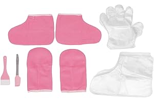 ZJCHAO Gants de Paraffine pour les Mains et les Pieds, Doublures de Cire, Flanelle de Paraffine Rose, Mitaines de Cire, Gants jetables pour maintenir au chaud, Ensemble de Pieds