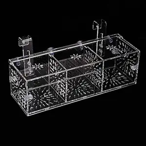Aquarium Hatchery Incubator, Hanging Transparent Eco-Friendly Suction Design Fish Breeding Box, 3 Sizes for Baby Shrimp for Baby Fishes(30CM*10CM*10CM)
