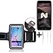 Produktbild TOP SET: Neopren Jogging Armband Sportarmband Oberarmband für Ulefone Power 2, schwarz mit Reflektor Streifen + Ohrstöpsel. Fitness Lauf Armband