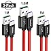 Price comparison product image CLEEFUN 5A USB C Cable, 3 Pack (1m/1m/1.8m) Super Charge Charger Data Cable For Huawei P30/P30 Pro/P20/P20 Pro/P20 Lite, Mate 20/Mate 20 Pro/Mate 10 Pro Type C Fast Charging Cord Nylon Braided Red