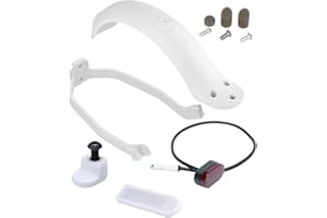 CLKE E Scooter Fender Set, Rear Mudguard for Mi Xiaomi M365/M365 Pro, Rear Fender Mudguard Bracket Tail Light, Electric Scooter Replacement Accessory Scooter Parts, with Screws and Screw Caps (White)