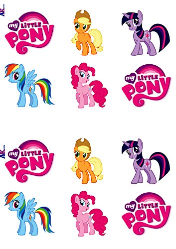 My Little Pony Party-Pack, Kuchendekorationen – 36 Essbare stehende Cupcake-Verzierungen - 2