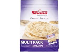 VEENAS Shana Original Paratha | 15Pcs Multipack | Ready to eat | Fresh Paratha | Frozen Food | Authentic Indian Bread | Indian Origin | 1.2KG