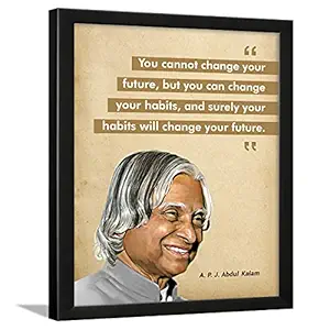 Chaka Chaundh Wood A. P. J. Abdul Kalam Motivational Quotes Poster, Multicolour, Modern, 34 x 27 x 4 cm