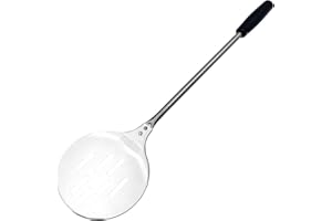 Grillfürst Pizzawender mit Edelstahlgriff 66 cm - Handlicher Pizzawender mit langem Griff zum einfachen Drehen von Pizza, Brot, Flammkuchen u. v. m., Pizzaschaufel aus Aluminium Ø 17 cm