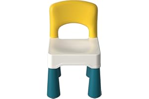 burgkidz Sedia in Plastica con Schienale Curvo, Perfetta Aggiunta al Tavolo da Attività per Bambini per Ragazzi e Ragazze per Costruire Blocchi, Altezza 9,3 ", Peso Massimo 100 Kg/220 Lb, Macaron