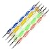 Restly(TM) 5 Nail Art Dotting Tools, Double Ended, Multi-Coloured, Marbling Tools