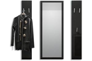 Vladon Garderobenset Garderobe Spot, Made in Germany, in Schwarz Hochglanz