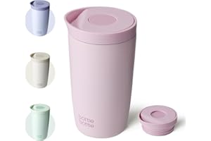 BOTTLEBOTTLE BOTTLE BOTTLE Tasse de voyage isotherme de 350 ml en acier inoxydable avec couvercle à bouton-poussoir, garde au froid et au chaud pendant 8 heures (rose)