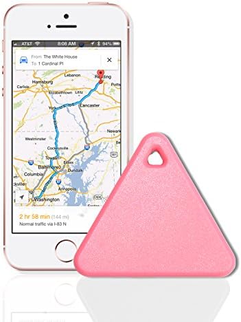 Zizon Bluetooth Smart Tag Tracker Pet Child Tracking Key Finder GPS Locate Alarm(Triangle_Pink)